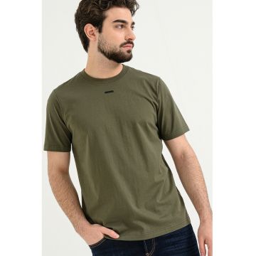 Tricou cu decolteu la baza gatului Adjust - Kaki inchis