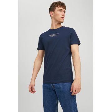 Tricou cu decolteu la baza gatului - Bleumarin