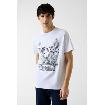 Tricou cu imprimeu logo - Alb/Negru