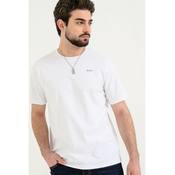 Tricou cu logo metalic Adjust - Alb optic/Argintiu