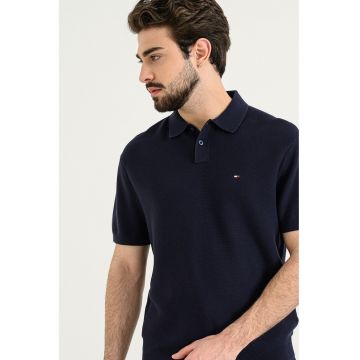 Tricou polo din bumbac organic - Bleumarin