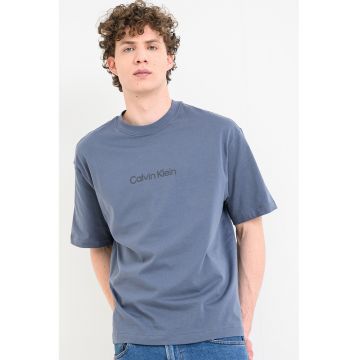 Tricou relaxed fit cu imprimeu logo Standard - Albastru prafuit