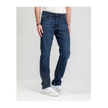 Blugi Barbati -  Athletic Fit - Straight Fit - Talie Medie - Lungi - Fermoar - 5 Buzunare - Bumbac - W38-L32 US - Albastru