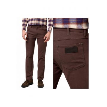 Blugi Barbati -  Greensboro - Straight Fit - Talie Medie - 5 Buzunare - Lungi - Fermoar - Bumbac - Maro - Maro deschis