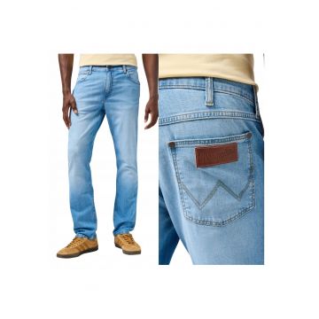 Blugi Barbati -  Greensboro - Straight Fit - Talie Medie - Lungi - Fermoar - 5 Buzunare - Bumbac - W31-L34 US - Albastru