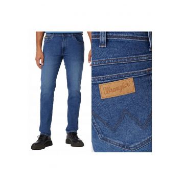 Blugi Barbati -  Texas Slim - Slim Fit - Talie Medie - 5 Buzunare - Lungi - Fermoar - Bumbac - W50-L32 - Albastru