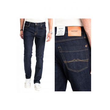 Blugi Barbati -  Washington Straight - Straight Fit - Talie Medie - 5 Buzunare - Lungi - Fermoar - Bumbac - Albastru - Albastru