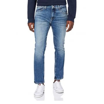 Blugi uni slim fit cu talie medie -