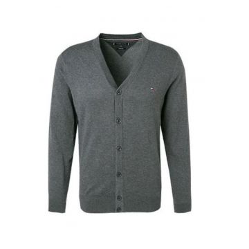 Cardigan din bumbac si matase slim fit -