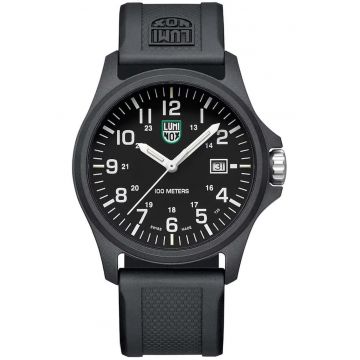 Ceas barbatesc  Carbonox 2400 - rezistent la apa 100m - carcasa carbon - bratara cauciuc - negru