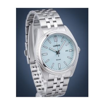 Ceas barbatesc  Classic - mecanism quartz - data - luminescent - argintiu - 50m rezistent la apa