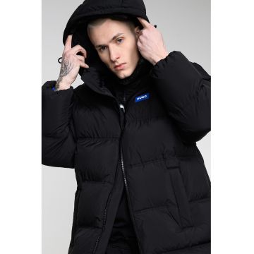 Geaca cu gluga si buzunare - Negru