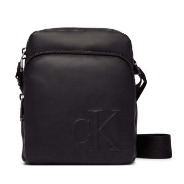 Geantă crossbody bărbați Calvin Klein neagră cu logo 3101BGEA3368N