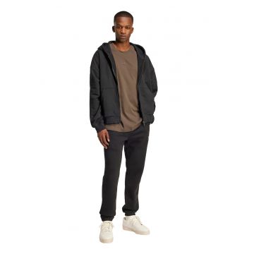 Hanorac lejer de bumbac cu fermoar - Negru stins