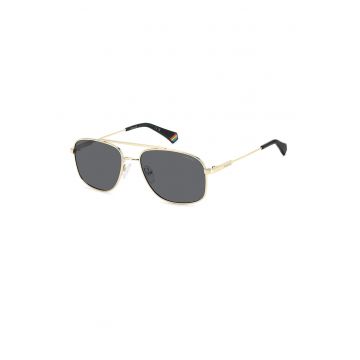 Ochelari de soare cu lentile polarizate si rama metalica - Auriu