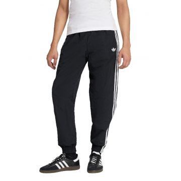 Pantaloni de trening cu benzi contrastante si terminatii cu fermoar Firebird - Alb/Negru