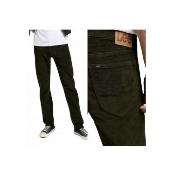 Pantaloni Scurti Barbati -  Daren Zip Fly - Straight Fit - Talie Medie - Lungi - 5 Buzunare - Fermoar - Bumbac - W38-L32 US - Verde