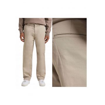 Pantaloni Scurti Barbati -  Relaxed Chino - Slim Fit - Talie Medie - Lungi - 7 Buzunare - Fermoar - Bumbac - W30-L30 US - Bej