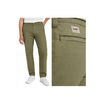 Pantaloni Scurti Barbati -  Relaxed Workwear Chino - Slim Fit - Talie Medie - Lungi - 4 Buzunare - Fermoar - Bumbac - W34-L34 US - Verde
