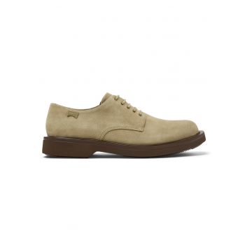 Pantofi derby de piele cu sireturi Norman - Maro camel