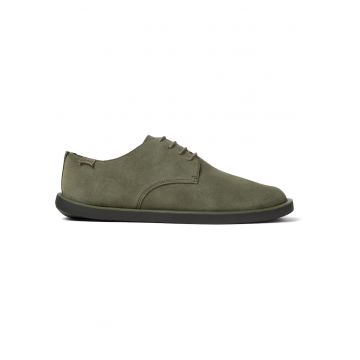 Pantofi derby de piele intoarsa Wagon - Verde sparanghel