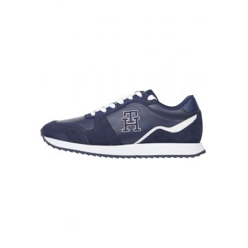 Pantofi sport de piele cu logo brodat Runner Evo