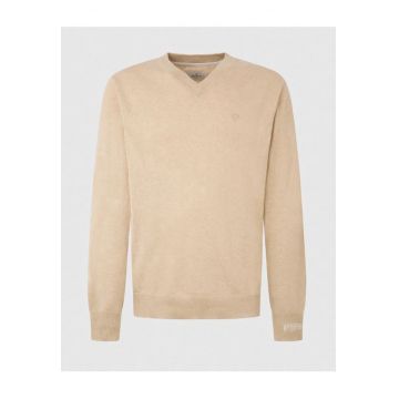 Pulover uni cu decolteu in V -