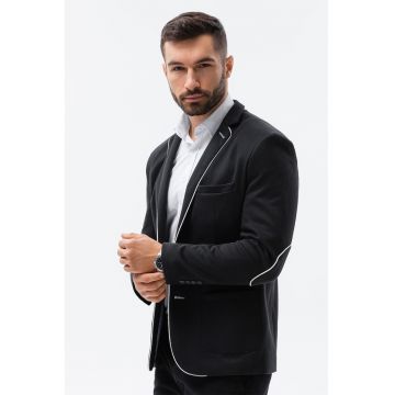 Sacou casual cu detalii contrastante - Negru