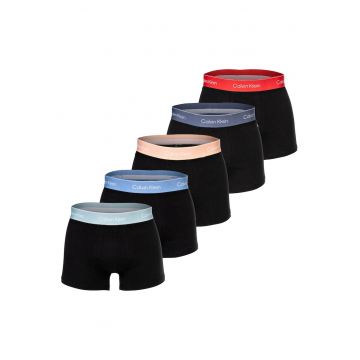 Set de boxeri cu banda logo in talie - 5 perechi - Rosu/Negru/Albastru