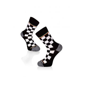 Sosete bumbac Active Lifestyle SQUARES Alb Negru