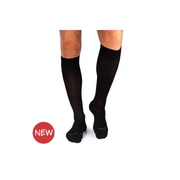 Sosete compresive lungi 3/4 din Bumbac Mercerizat - Negru
