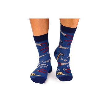Sosete Fine din Bumbac cu Unelte Albastru