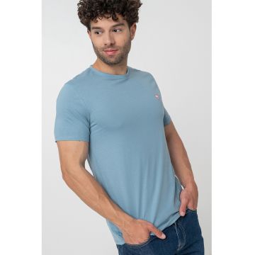 Tricou slim fit de bumbac - Albastru petrol