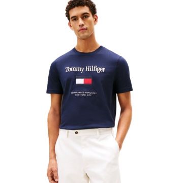 Tricou Tommy Hilfiger TOMMY EMBRO FLAG TEE