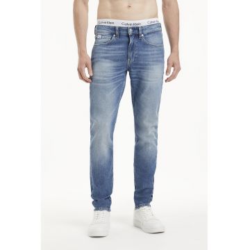 Blugi regular fit cu aspect decolorat - Albastru deschis