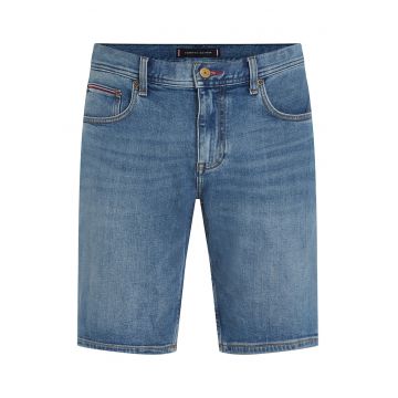 Blugi scurti cu detaliu logo - Albastru