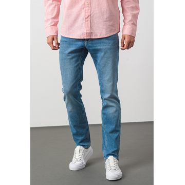 Blugi slim fit cu aspect decolorat Scanton - Albastru pastel