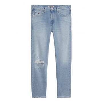 Blugi slim fit uni - Albastru deschis