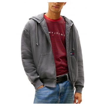 Bluza barbati cu fermoar  TJM 90S QUILT NEW CLASSICS FZ - Bumbac - Gri - Gri