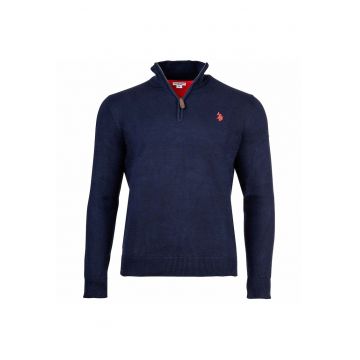 Bluza de trening cu guler inalt - Bleumarin