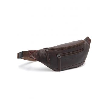 Borseta barbati piele naturala - 2.5 litri - Brana - - Maro inchis