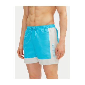 Costum de baie barbati -  albastru/alb