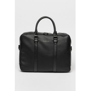 Geanta messenger din piele Efeo - Negru