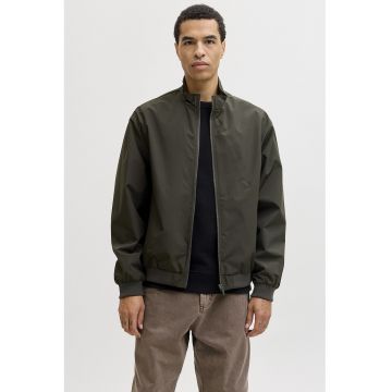 Jacheta regular fit cu fermoar - Kaki