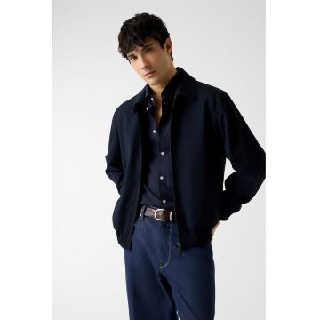 Jacheta uni cu fermoar - Albastru ultramarin