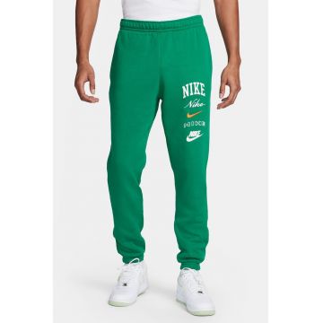 Pantaloni de trening din amestec de bumbac cu buzunare laterale - Portocaliu stins/Alb optic/Verde aquamarin