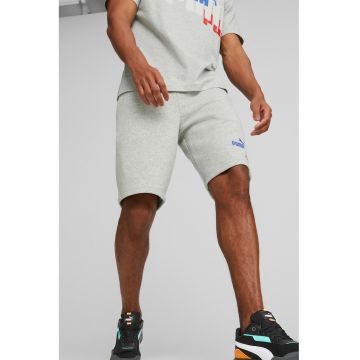 Pantaloni scurti cu detaliu logo ESS+ - Gri deschis melange