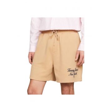 Pantaloni scurti cu logo din bumbac