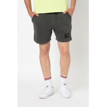 Pantaloni scurti de baie - din bumbac organic si snur - Gri inchis