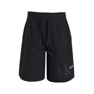 Pantaloni scurti lejeri cu imprimeu logo - Negru